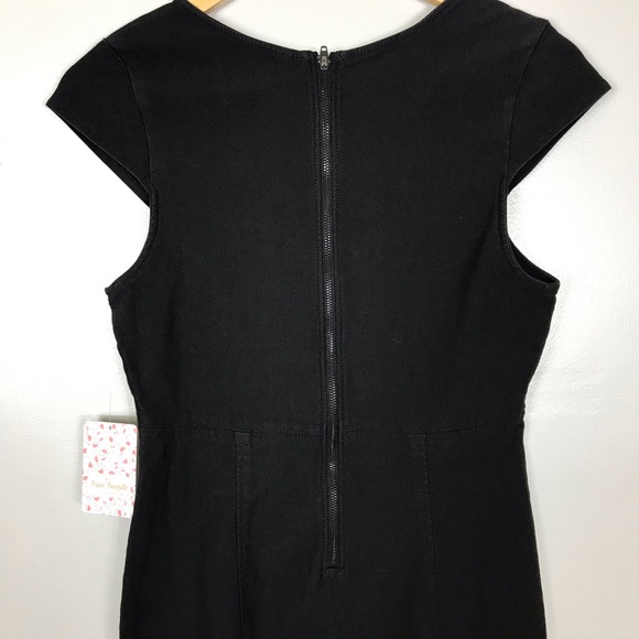 Free People Lia Denim Mini Dress - Black - Picture 6 of 7